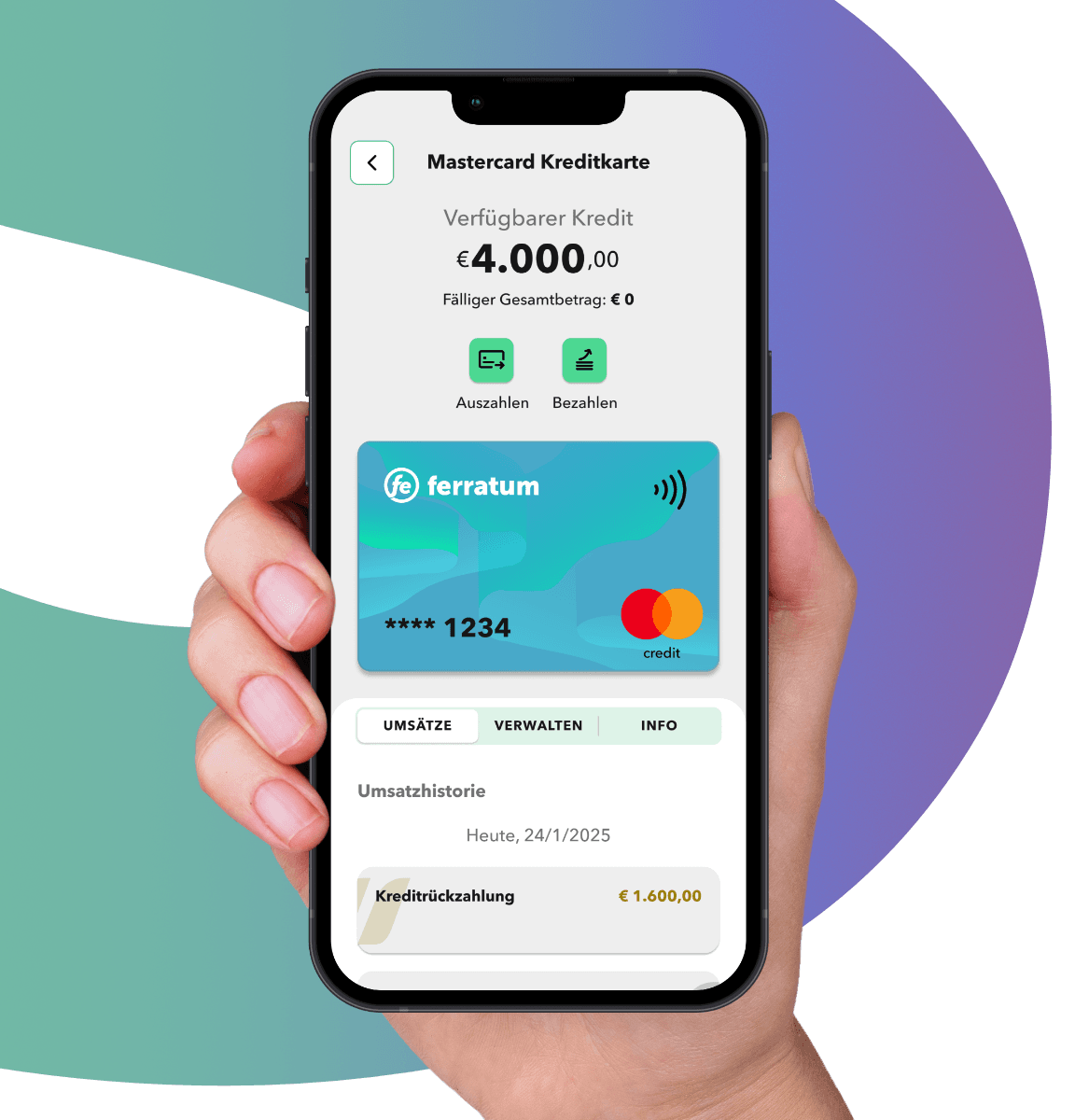 Highlight credit card FE smartphone hand DE v2