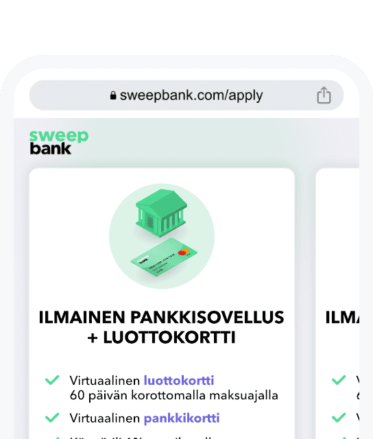 Hae pankki- tai luottopakettia